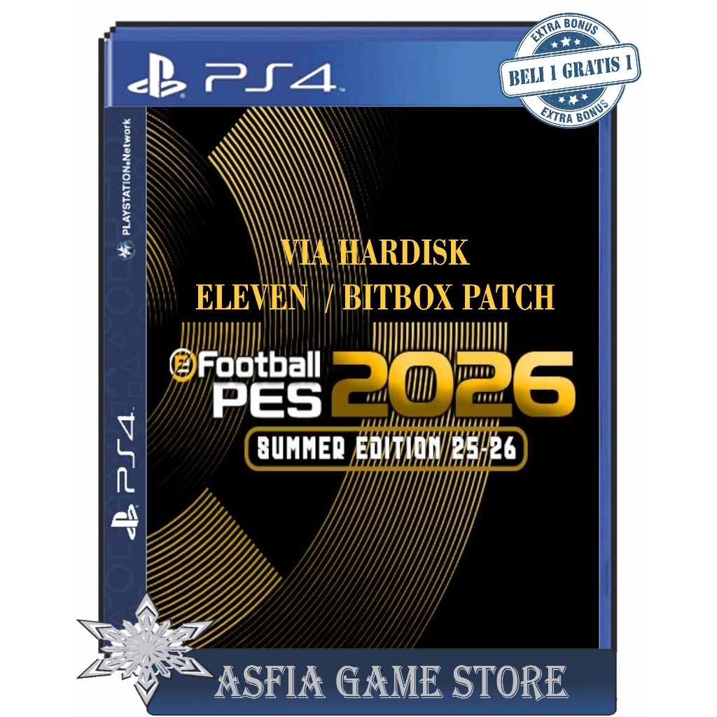 Jual Game EFootball PES 2026 PS4 Hen Edition Eleven Patch atau Bitbox Via HARDISK HDD by Asfia Store