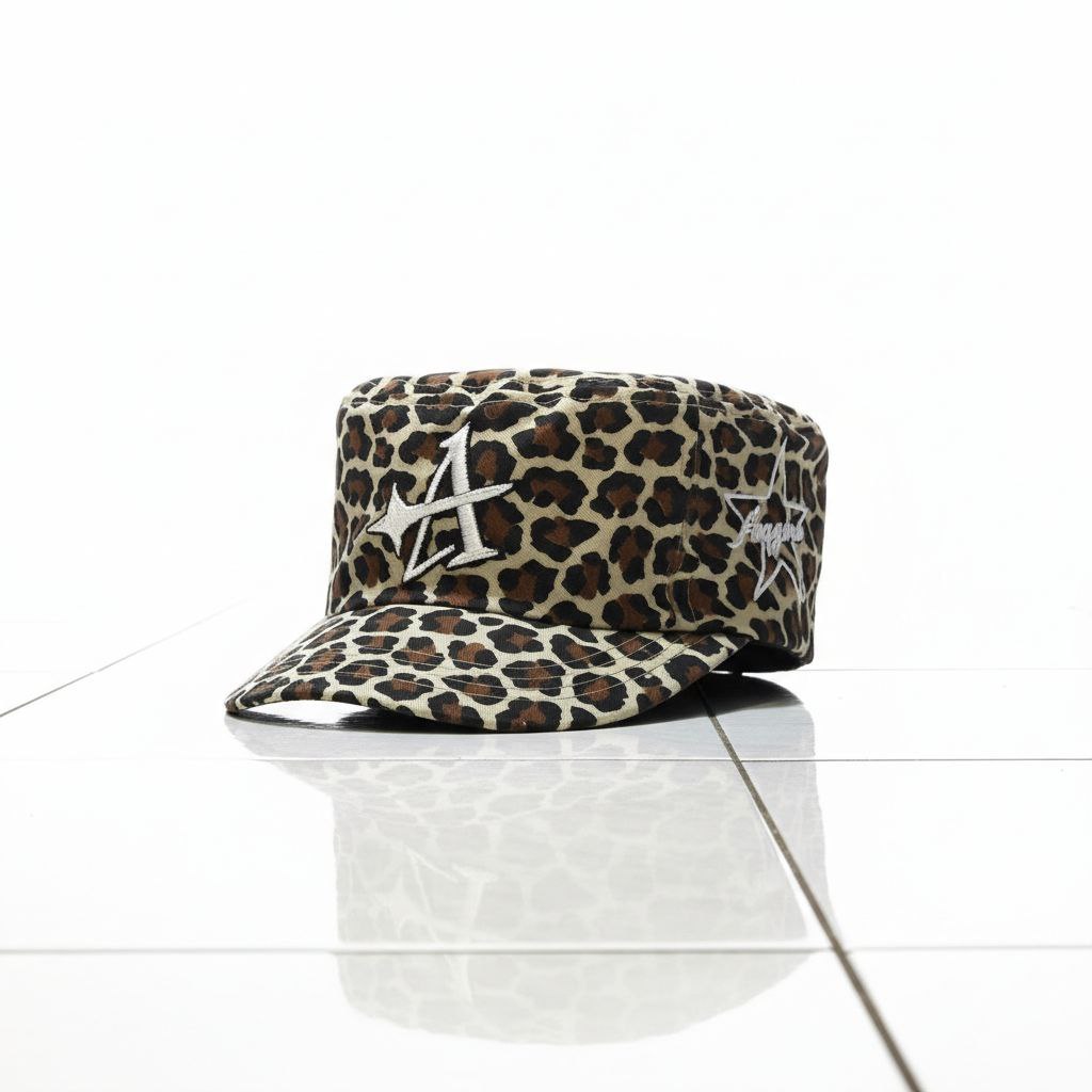 Anggona Apparel Topi Pillbox Motif Leopard Unisex