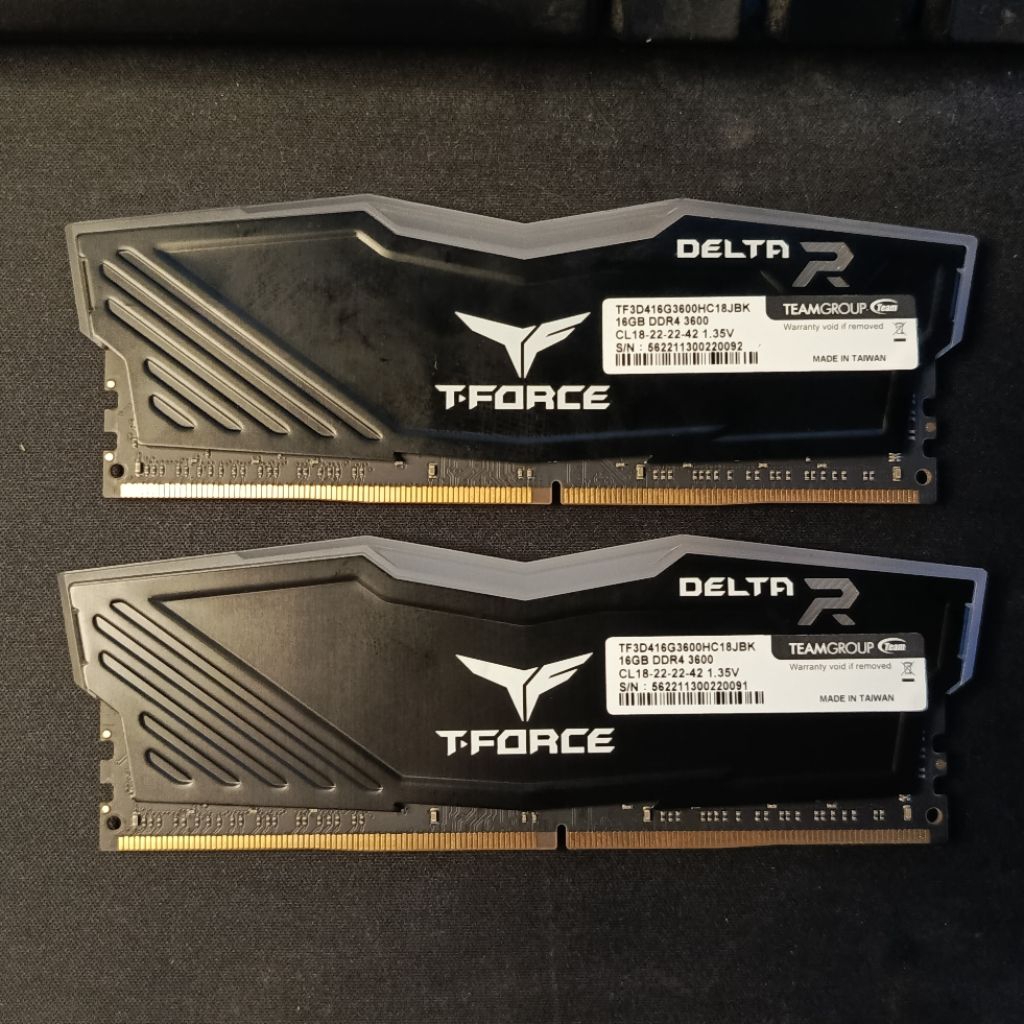 RAM 32GB DDR4 (16X2) 3600 RGB T-FORCE 32GB DELTA RGB DDR4 3600 (16X2) RAM LONGDIMM / RAM PC DDR4 / U