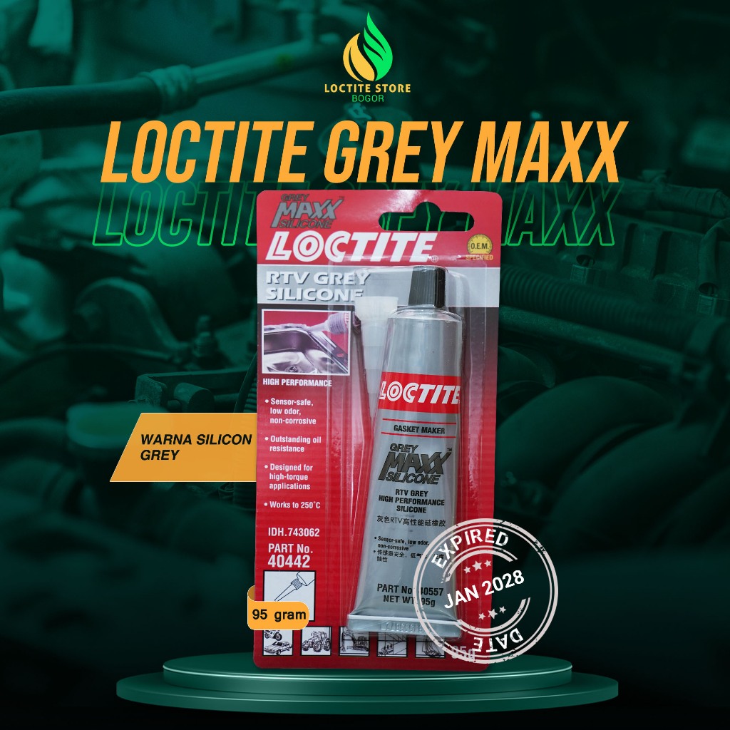 LEM SILICONE RTV TAHAN PANAS TINGGI LOCTITE GREY MAXX 95 GRAM
