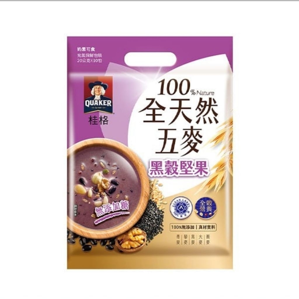 quaker oat oatmeal Taiwan isi 10 sachet - black rice nuts