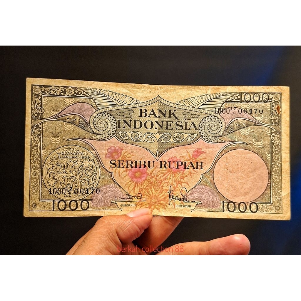 uang 1000 rupiah seri bunga 1959