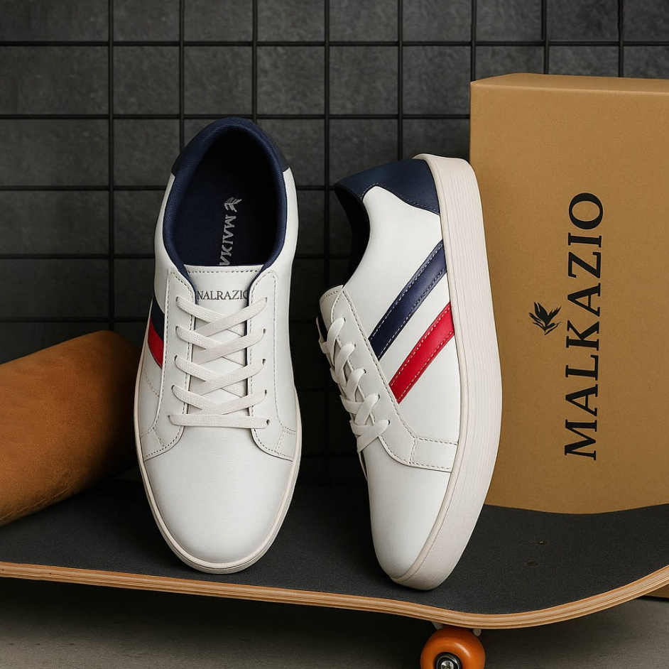 Sepatu Pria Putih Sneakers Kulit Asli 100% ORI Toko_Va Sepatu Casual Cowok Sneaker Keren