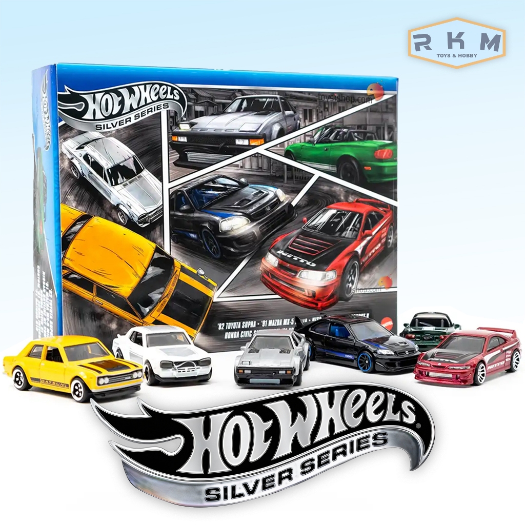 Hot Wheels Silver Series JDM Japan Multipack 6 Car Exclusive Pack Honda Civic SI Toyota Supra Mazda