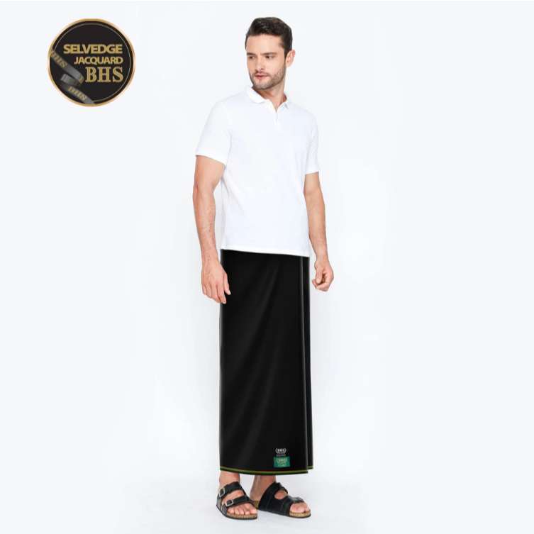 Sarung BHS Cosmo Hitam Polos / Sarung BHS Cosmo Khusus Warna Hitam dan Putih
