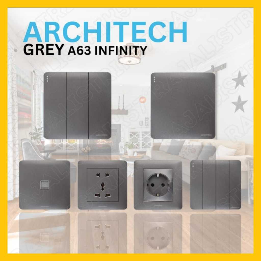 Architech Infinity series Grey saklar stop kontak AC TV Architech infinity grey
