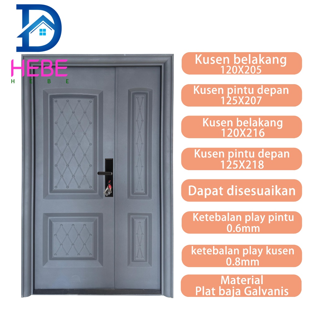 (LUXURY Pintu ibu dan anak 8042)   PINTU RUMAH /  PINTU UTAMA /PINTU KAMAR / PINTU BAJA ANTI KARAT A