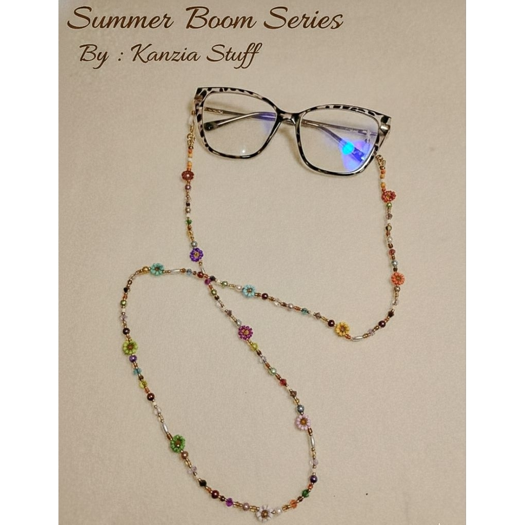 Tali Kacamata Wanita Premium Aesthetic Handmade Ringan Kuat Anti Jatuh Strap Kacamata Hijab Fashion 