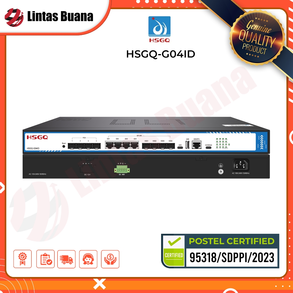 OLT HSGQ G04ID 4port GPON OLT 10G Uplink AC+48V DC