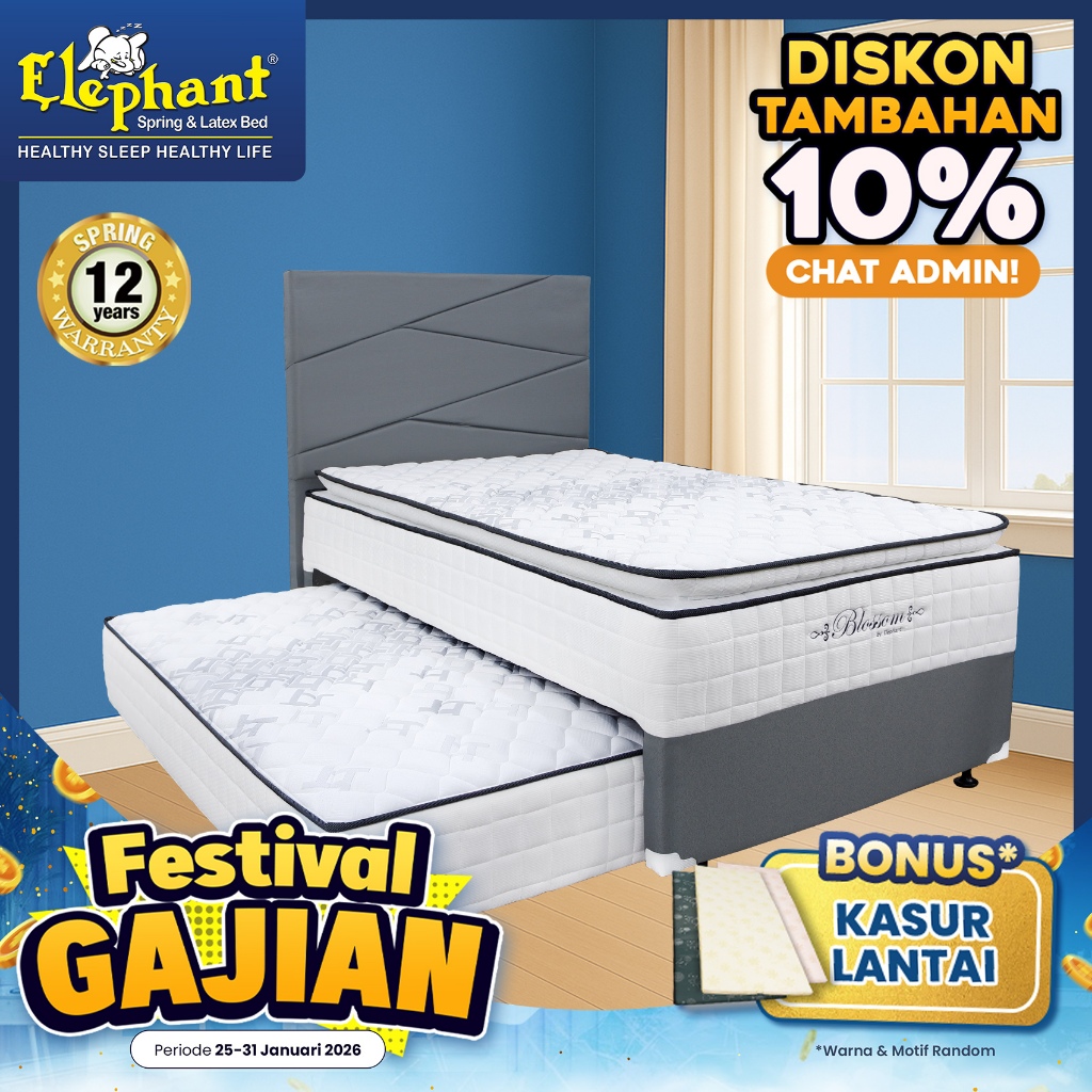 Khusus JABODETABEK Elephant Springbed 2in1 Blossom / Kasur 2in1