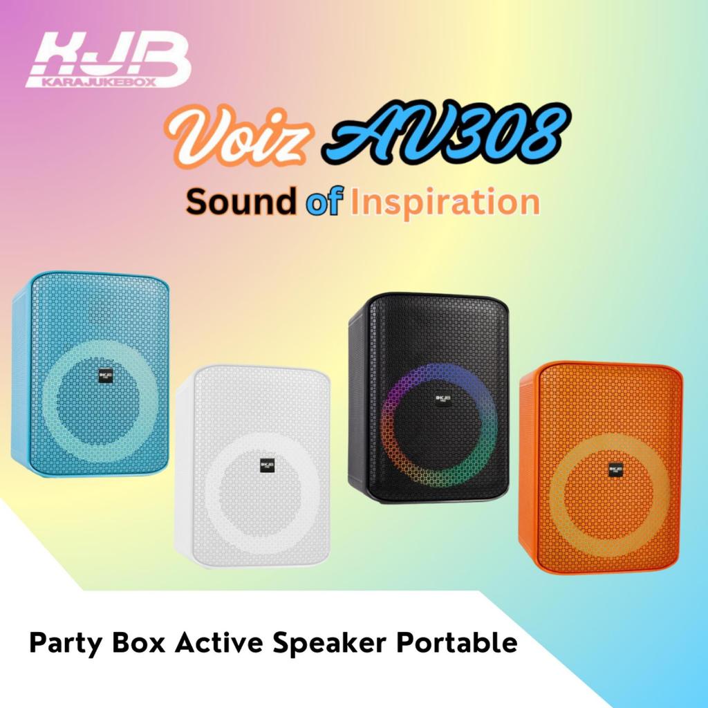 Speaker Wireless Bluetooth KJB Party Box Active Speaker Portable VOIZ AV308