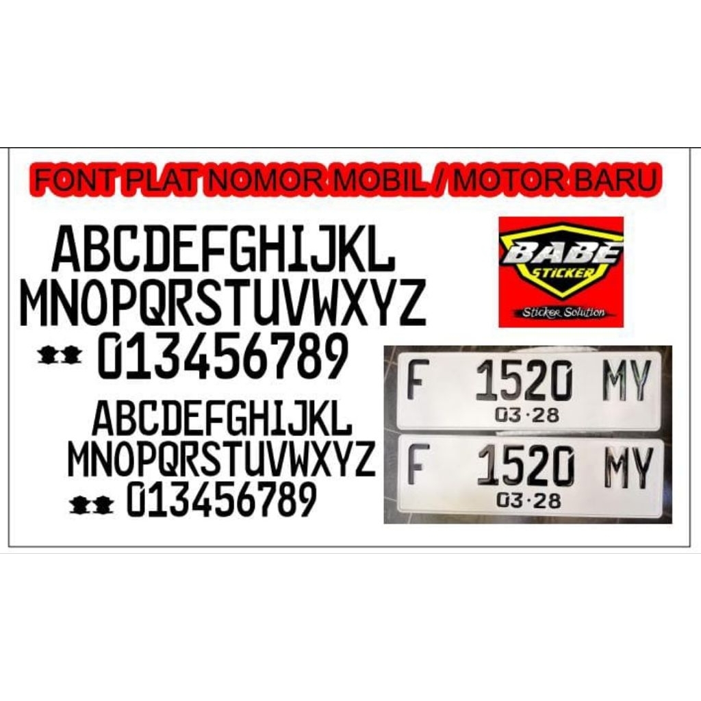 STICKER PLAT NOMOR MOTOR/MOBIL REFLEKTIF