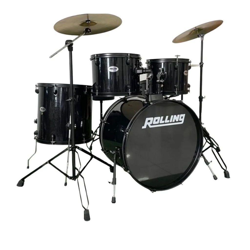 DRUM SET AKUSTIK ROLLING JB-1016/DRUM ROLLING WARNA HITAM