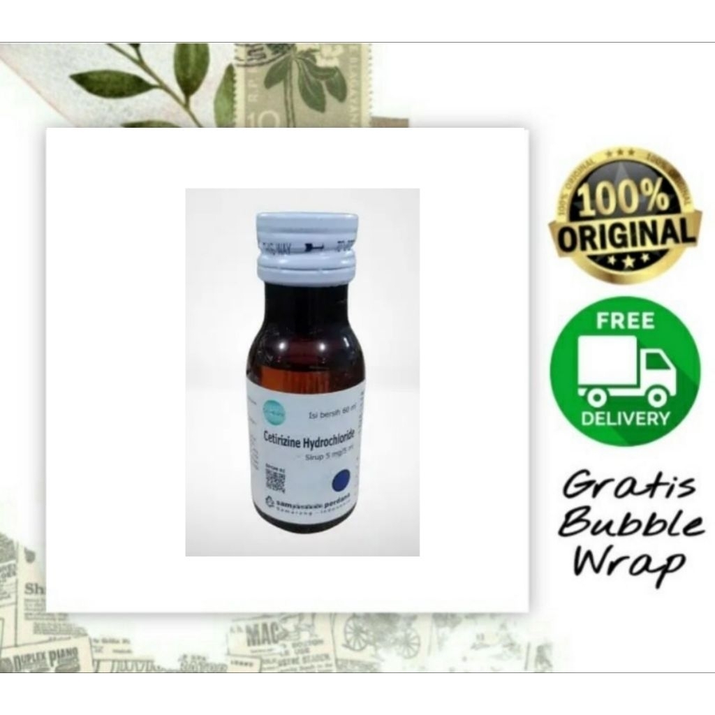 Cetirizine Sirup 60 ml Cetirizine Hydrochloride 5mg/5ml Sirup Obat Gatal gatal sirup Obat Alergi sir