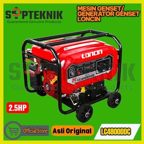 Loncin LC4800DDC Generator Bensin 2500 Watt, Mesin 4-Tak 1 Silinder dengan AVR