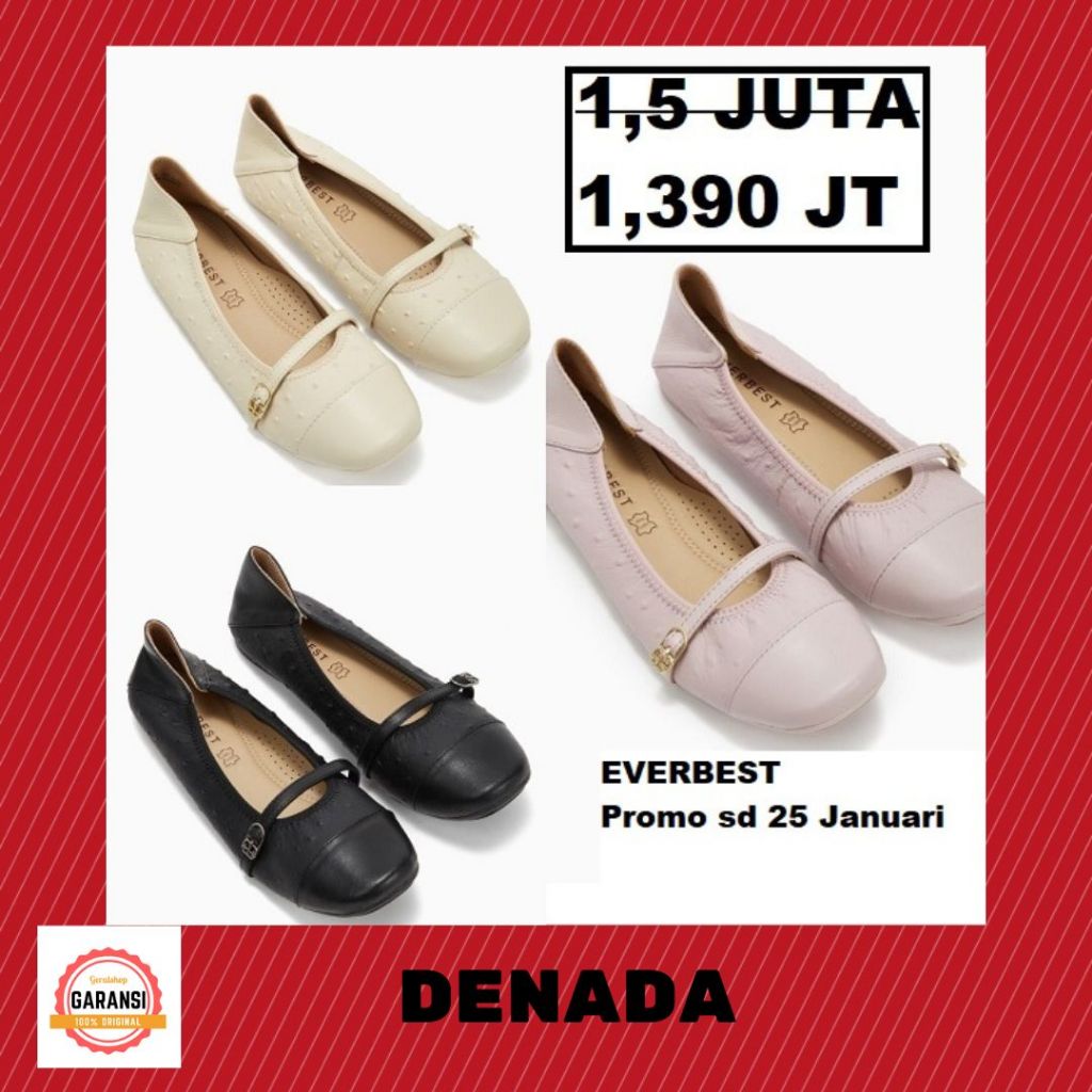 Sepatu flat wanita Everbest seri DENADA sale original 100%