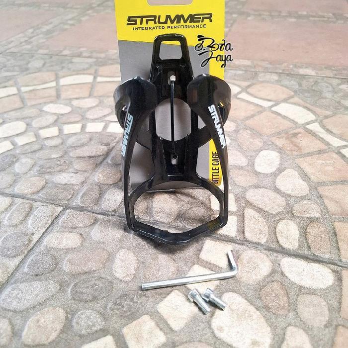 RAK BOTOL SEPEDA BOTTLE CAGE STRUMMER PLASTIK  HITAM MTB GUNUNG SPAREPART SEPEDA TERMURAH