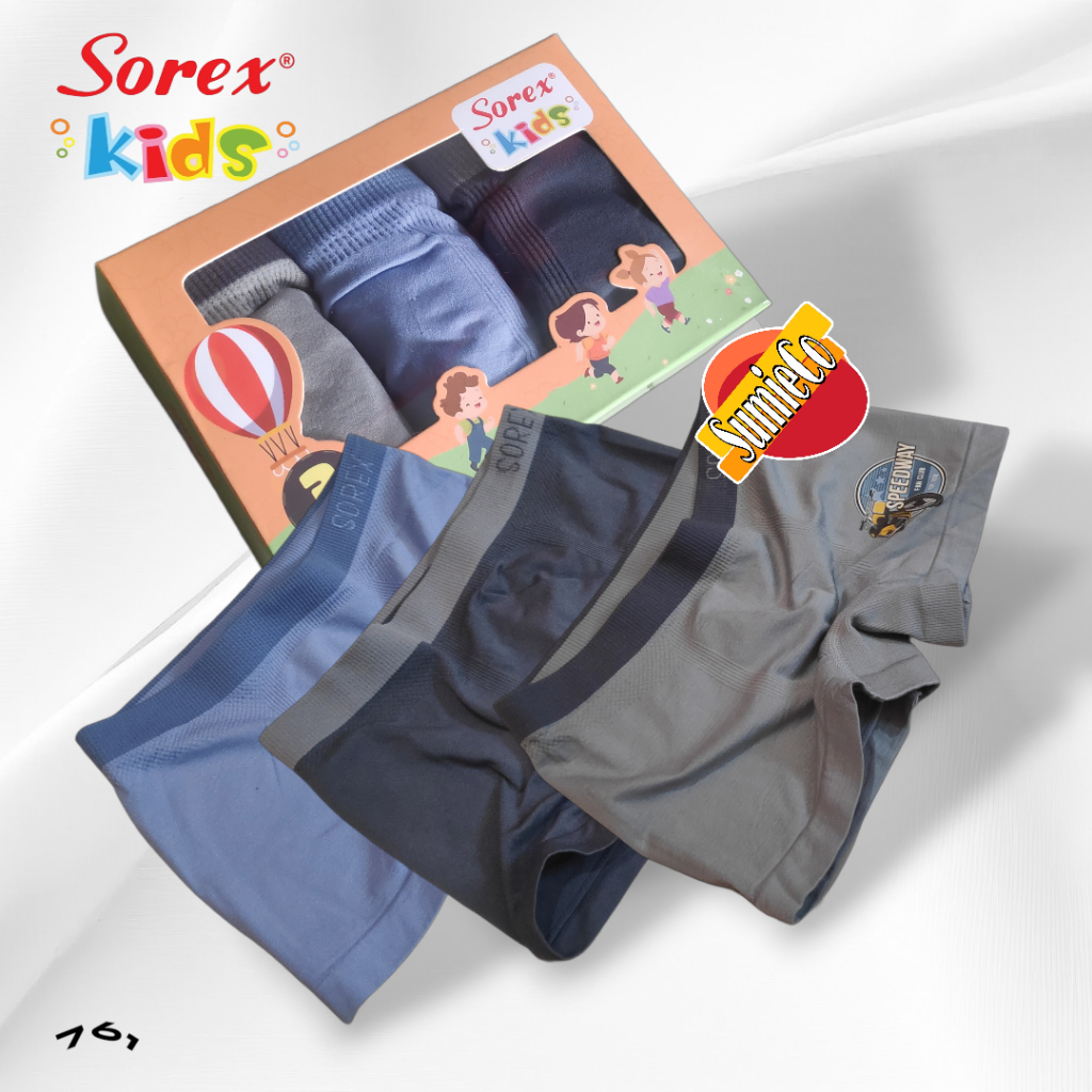 SM761 (3-12 Pcs) Sorex Kids Boxer Anak Laki Laki Rajut, Cd Boxer Anak Cowok All Size Usia 6-9 Tahun