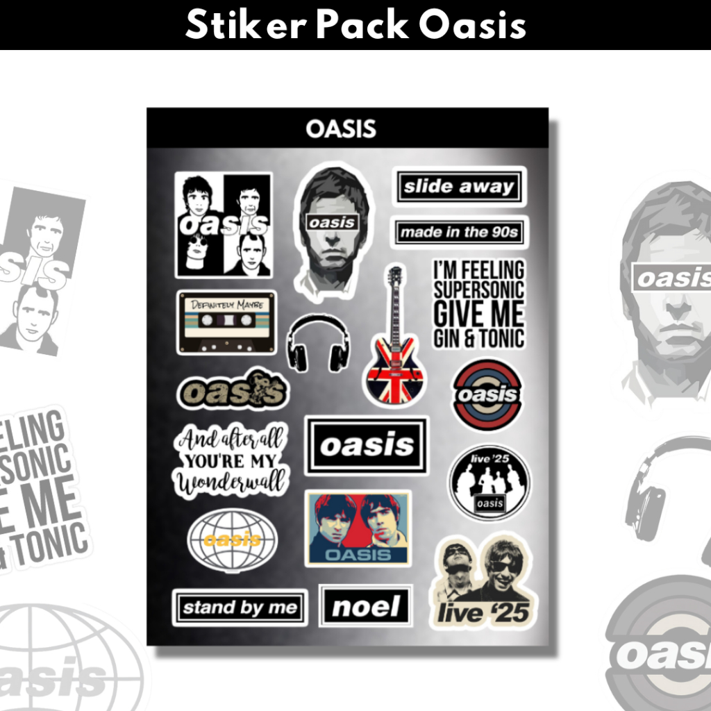 OASIS BAND STICKER PACK | Sticker Band Sticker Aesthetic Sticker Tahan Air Anti Luntur