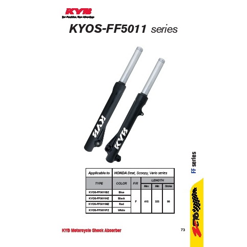 Kayaba Zeto Shock Depan + Tabung untuk Beat Vario Scoopy - Tahan Benturan, Tahan Lama, Pilihan Warna