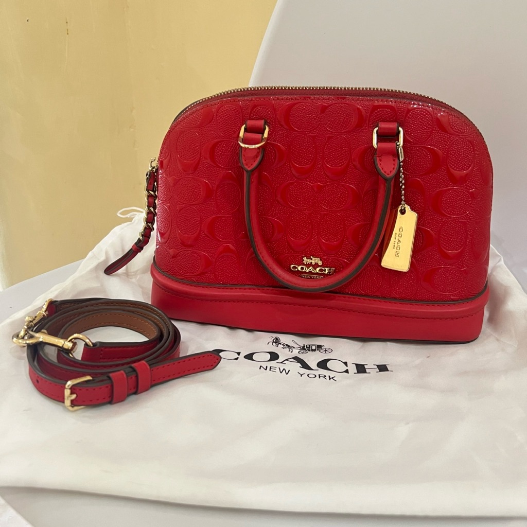 (PRELOVED) COC Tas Wanita Elegant Merah | Handbag & Sling Bag Model Classic Premium | Medium 26cm