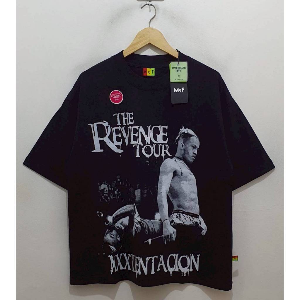 OVERSIZE KAOS T-SHIRT MUSIC XXXTENTACION THE REVENGE TOUR BLACK