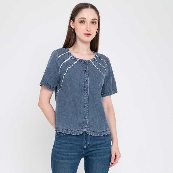 N2 Blouse - Atasan Wanita Katun Denim 26874 (N26)