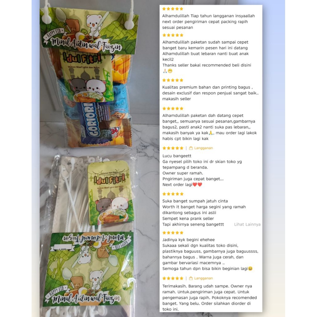 Tas snack plastik tengteng lebaran mini ukuran 10cm x 20cm