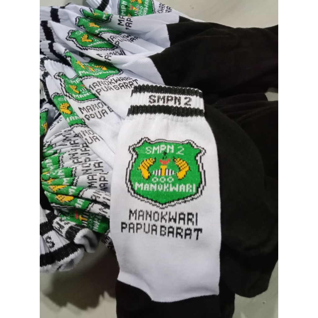 kaos kaki custom identitas ,bordir/rajut Grade A dan berkualitas terbaik.