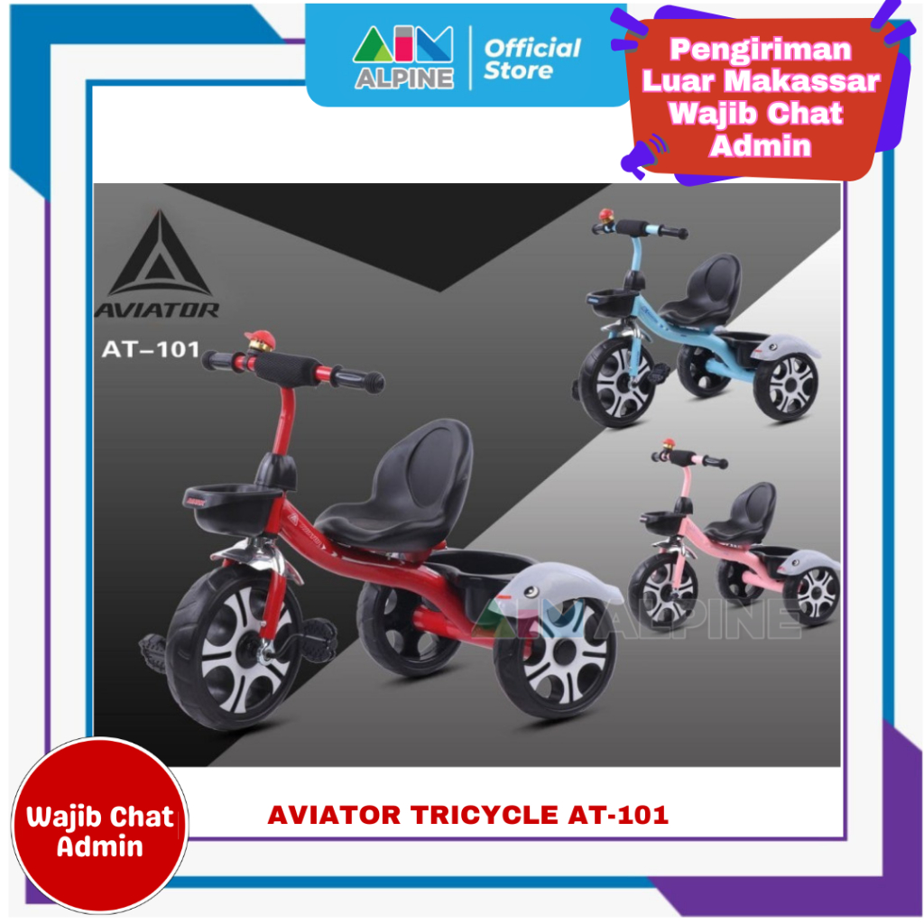 AVIATOR Sepeda Roda Tiga Anak TRICYCLE AT-101