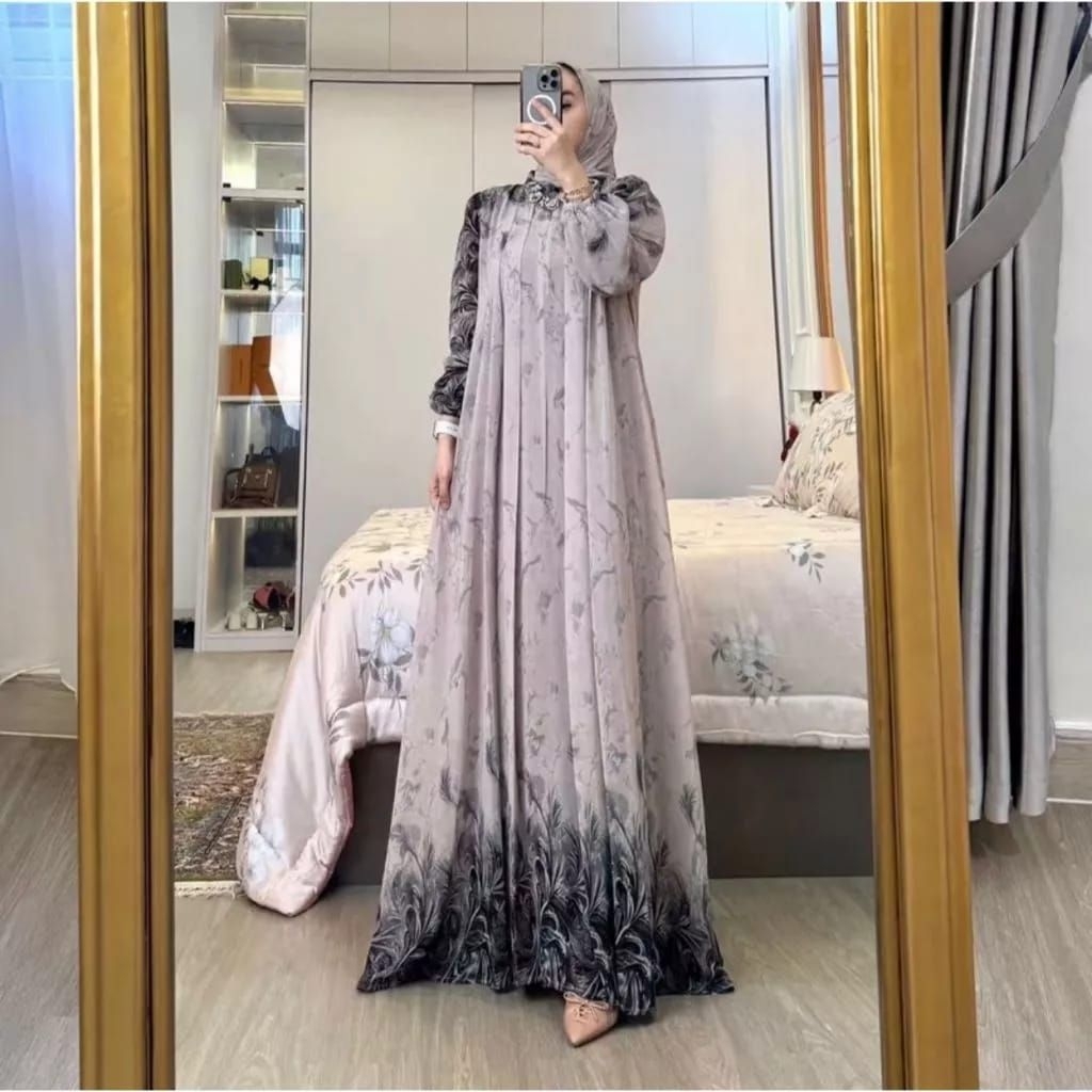 Gamis set hijab dress wanita Elegan mewah busui friendly gamis ceruty Elegan// AULIA GAMIS SET HIJAB