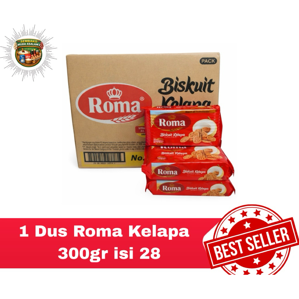 Biskuit Roma Kelapa 300gr 1 dus isi 28 / Biskuit Renyah Rasa Kelapa