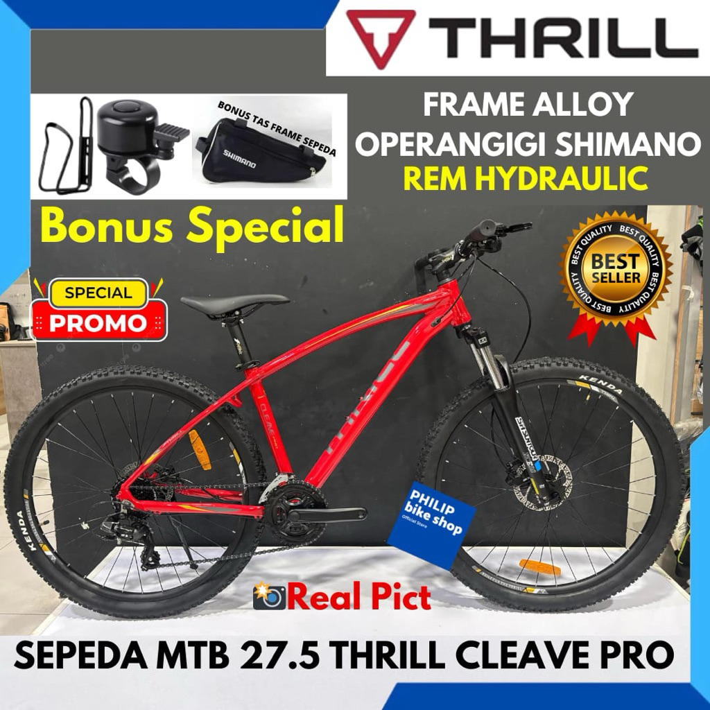 Sepeda Gunung 27,5 Mtb Thrill Cleave Pro Frame Alloy New