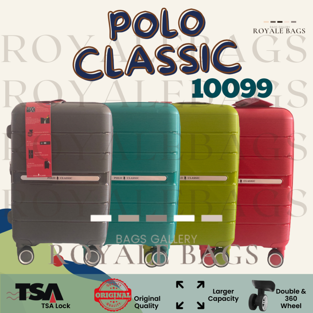 Polo Classic 10099 / 10125 Series Tas Koper 20 inch / 24 inch Original Double Zipper / Anti Theft - 
