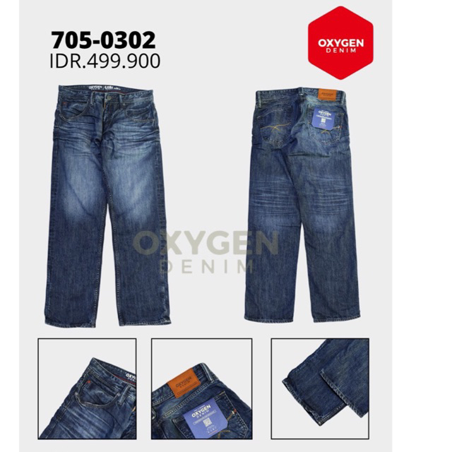 Celana OXYGEN panjang jeans non strech Original pria