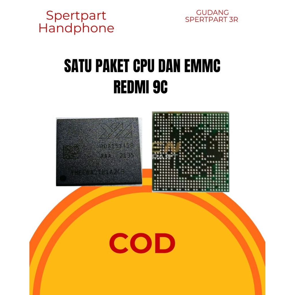 CPU MT6765V DAN EMMC YM 128 GB REDMI 9C ORIGINAL COPOTAN /CABUTAN
