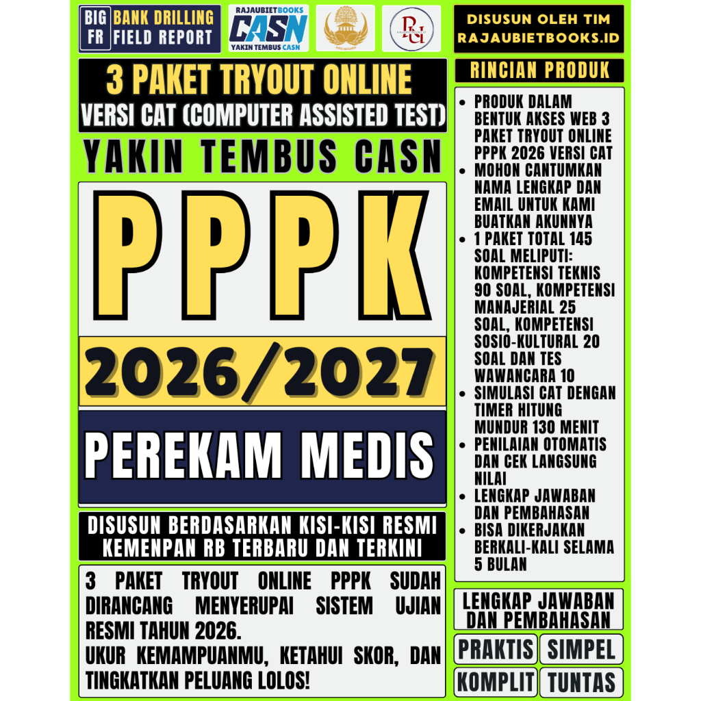 LATIHAN SOAL TRYOUT ONLINE PPPK PEREKAM MEDIS DAN SIMULASI UJIAN RESMI PPPK PEREKAM MEDIS 2026
