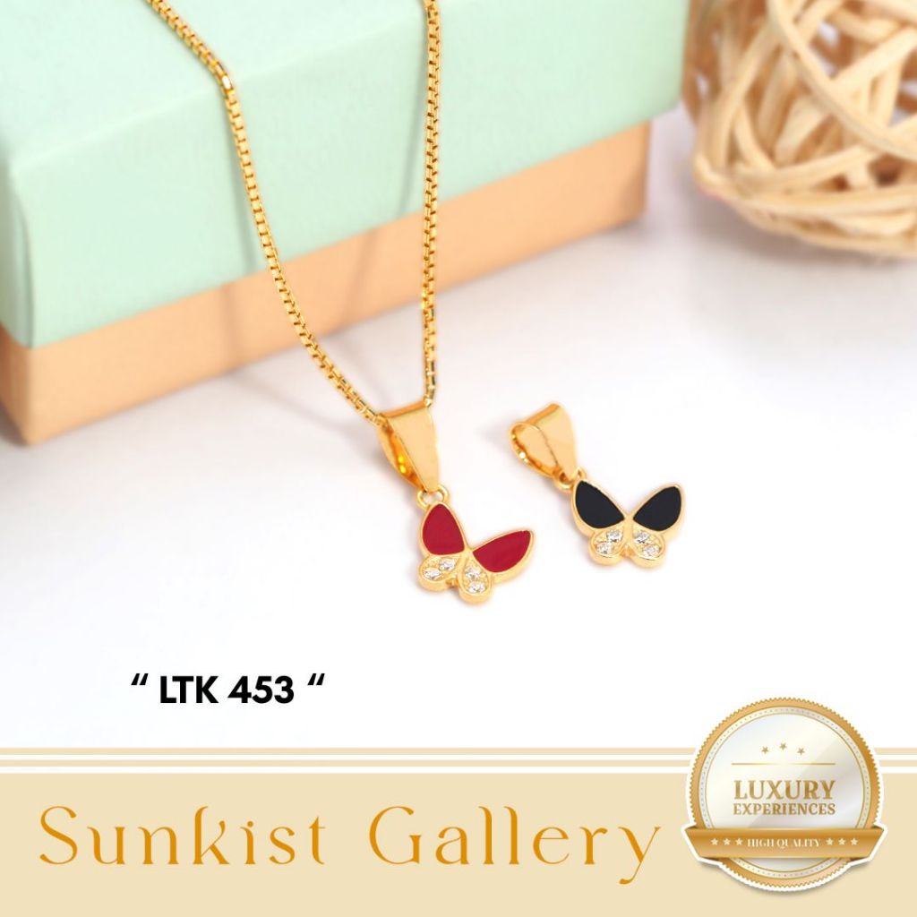 LIONTIN EMAS TERBARU MODEL KUPU-KUPU EMAS ASLI EMAS MUDA KADAR 8K (375) LIONTIN KUPU-KUPU LUCU TERBA