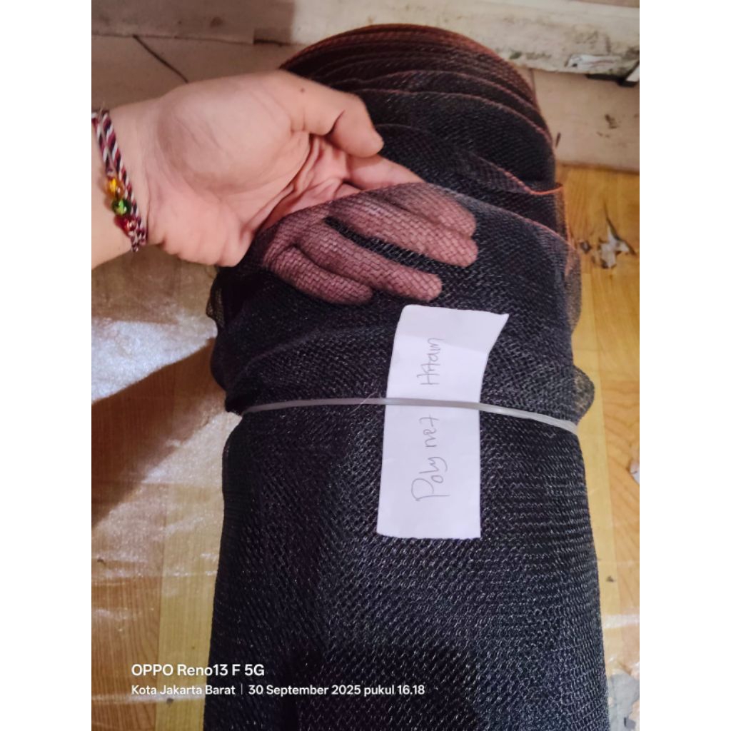 Jaringan polynet hitam (p:1mxL:1,3m) king fish/ polynet hitam/jaring hitam/jaring konstruksi/jaring 