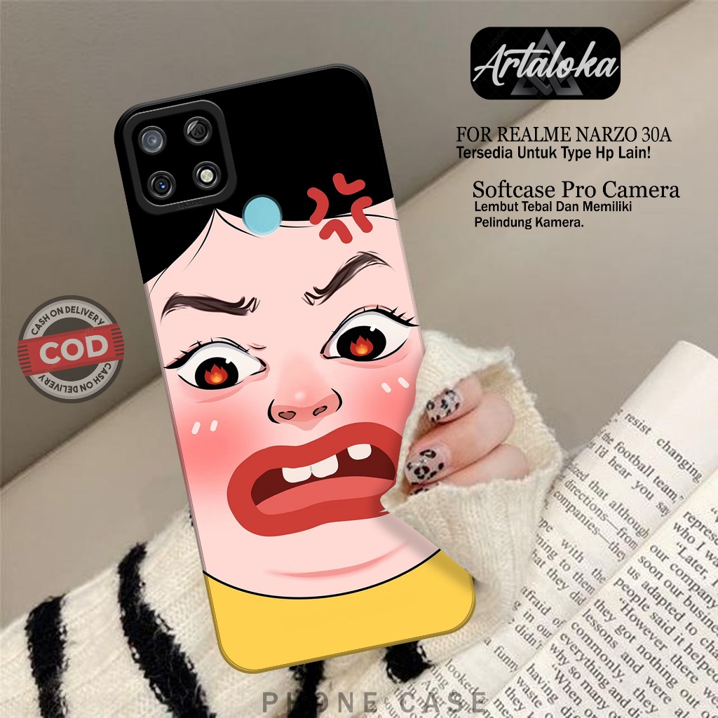 Case Hp Realme Narzo 30A Fashion Case Kartun Lucu Case Realme Narzo 30A Silikon TPU Pro Camera Casin