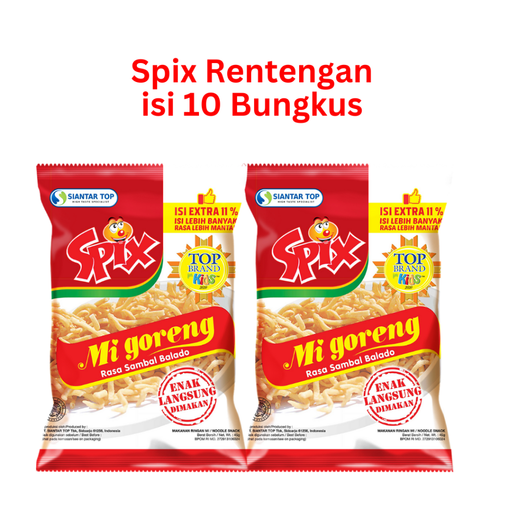 Spix Mie Goreng Siantar Top 1 Renteng isi 10 Pcs