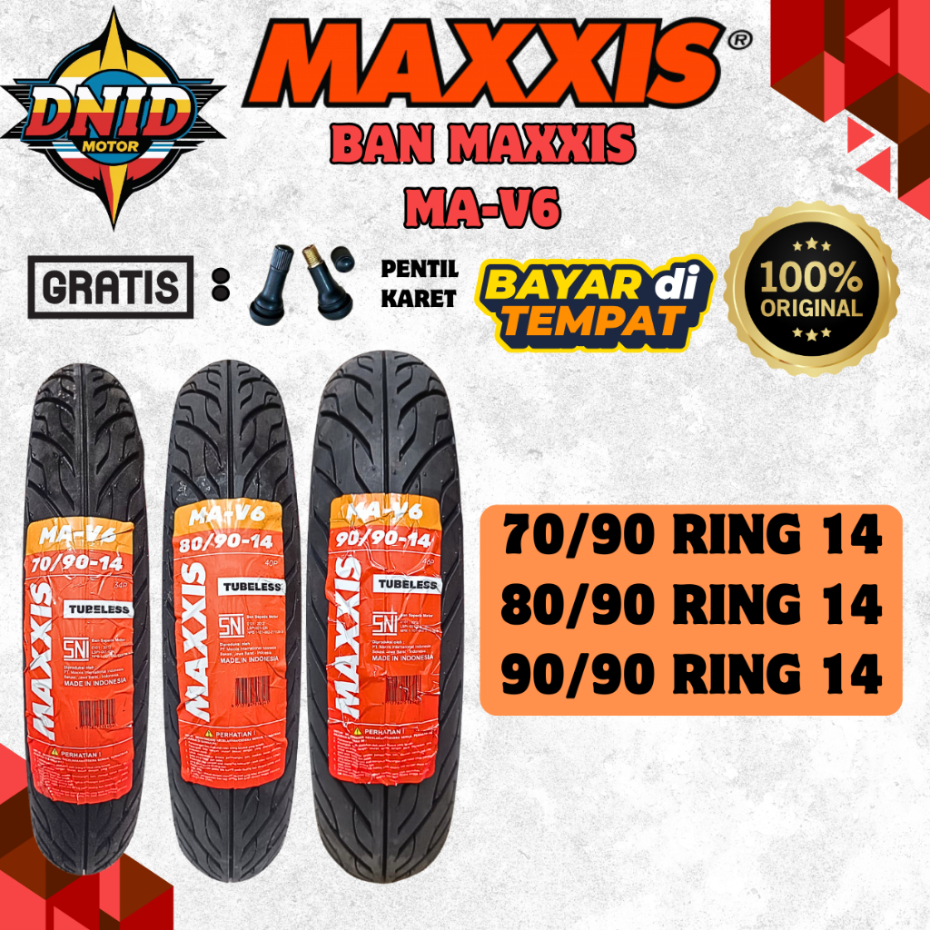 BAN MAXXIS MA V6 TUBELESS ( 70/90-14 / 80/90-14 / 90/90-14 ) BAN MOTOR MATIC BEAT FI / BEAT KARBU / 