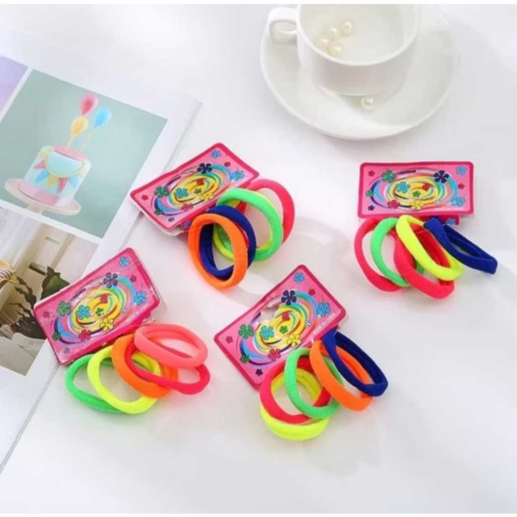 6pcs Ikat Rambut donat Hitam /  Karet Rambut donat Hitam