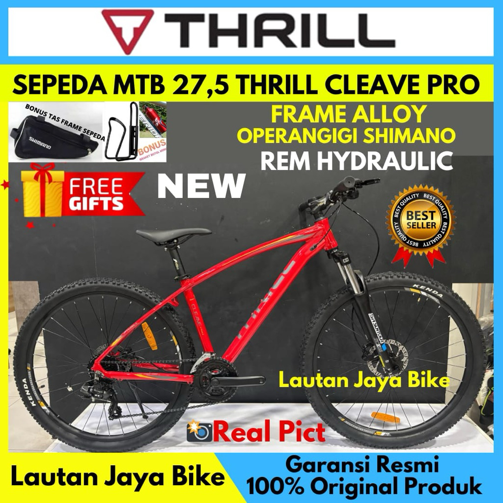 Sepeda Gunung 27,5 Mtb Thrill Cleave Pro Frame Alloy New