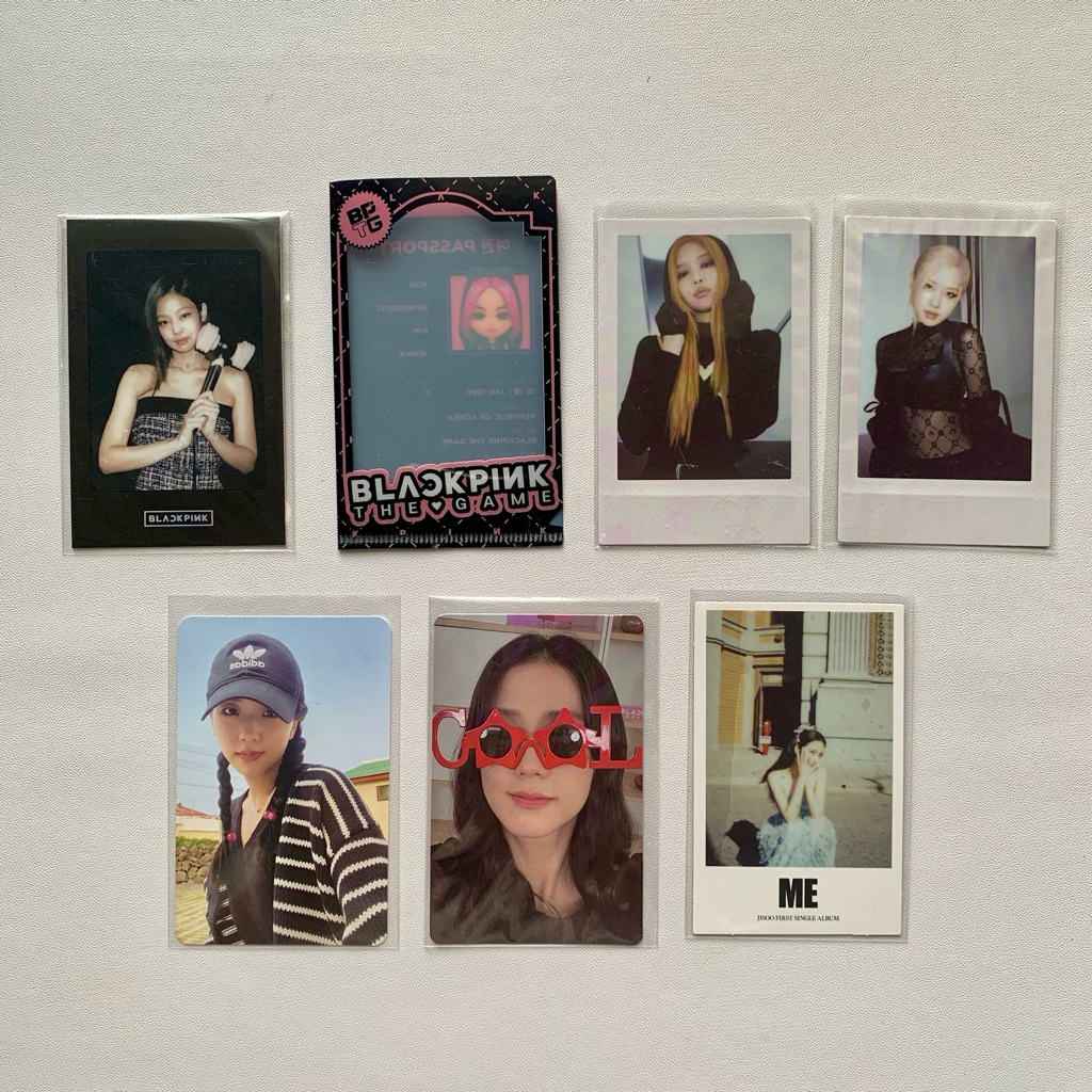 BLACKPINK JISOO JENNIE ROSE PHOTOCARD PC LS LIGHTSTICK BLACK BORN PINK POLAROID GREY POB THE GIRLS A