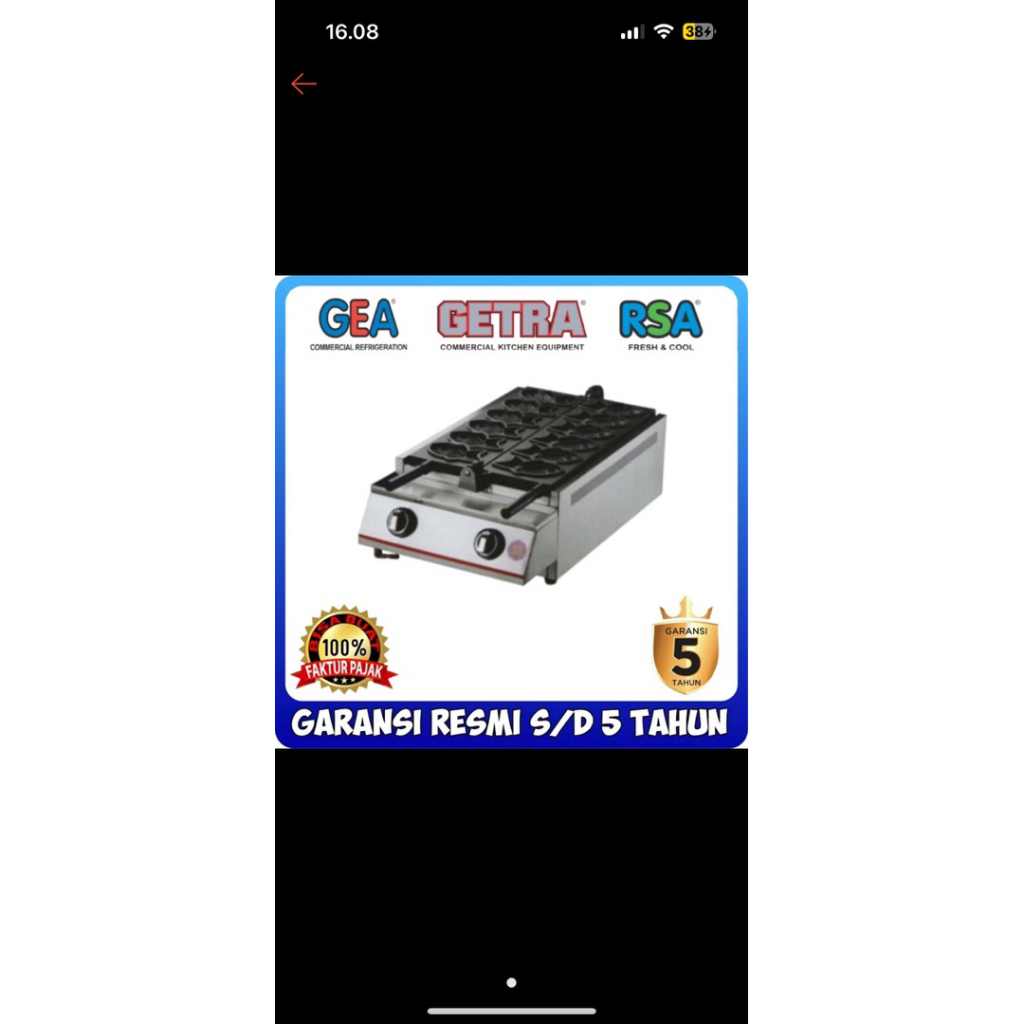 mesin cetak waffel  ikan taiyaki (kue ikan)