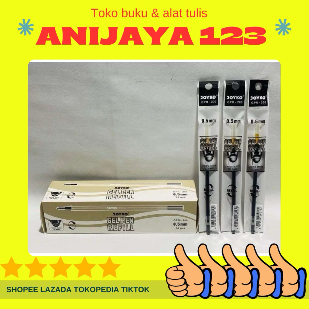 Refil Gel Pen / isi pulpen Pena LANCIP Joyko GPR-200(1pack isi 24pcs)