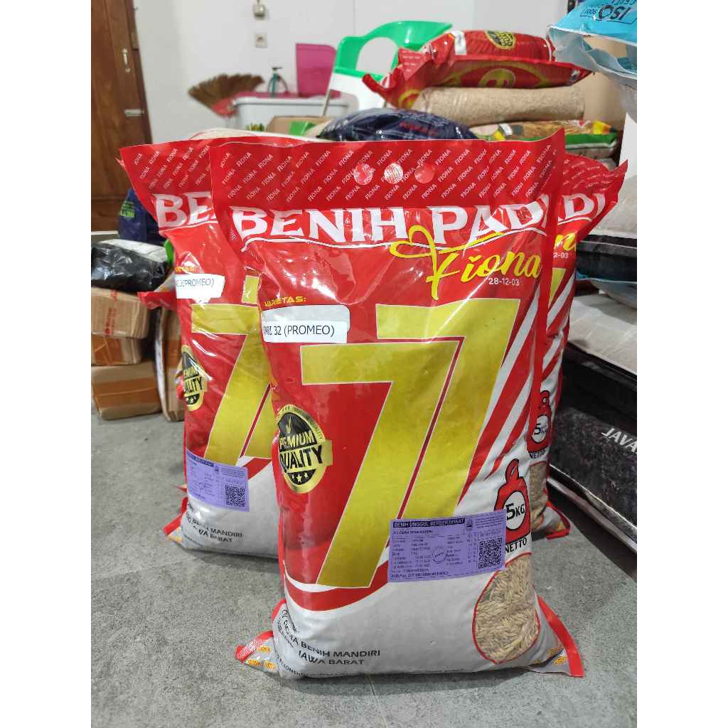 Inpari 32 Promeo 5kg Original CV. Fiona 77 Subang Jawa Barat Benih Padi Unggul Label Ungu