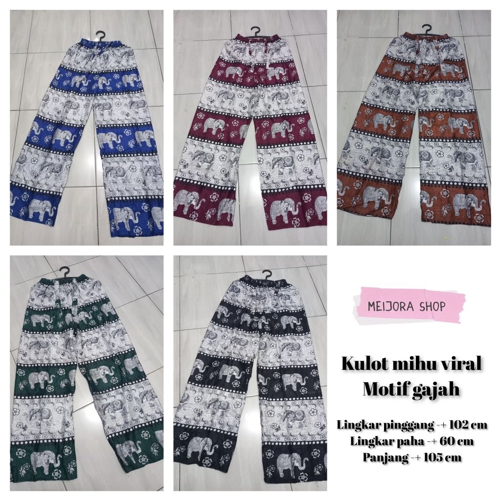 CELANA KULOT MOTIF GAJAH THAILAND VIRAL