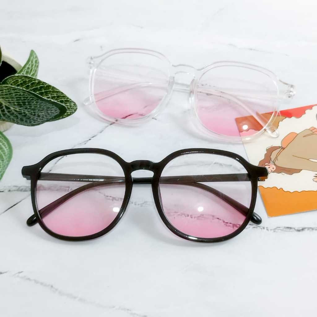 KACAMATA GAYA FASHION WANITA PRIA UNISEX LENSA GRADASI KEMERAHAN UNIK STYLISH